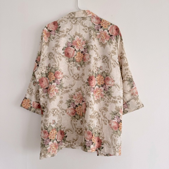 Vintage Joanna Romantic Floral Oversized Blazer Jacket - Picture 4 of 4